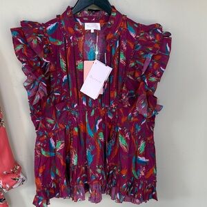 Alivia Multicolor Ruffle Sleeve Women's Top